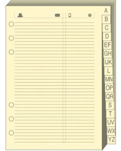 Einlagen für Organizer Liniert